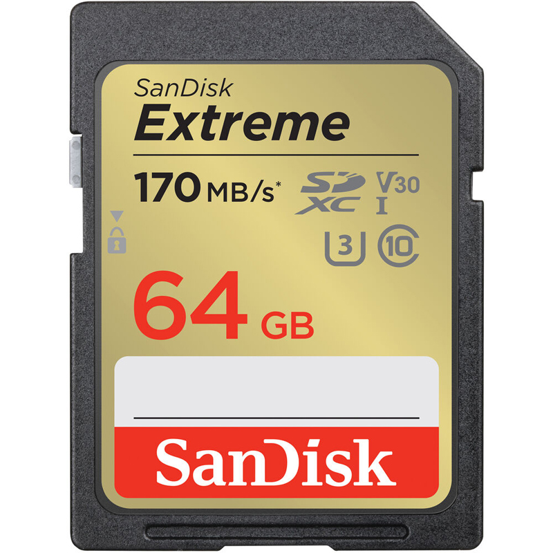 SanDisk Extreme 64GB 170MB/s UHS-I SDXC Memory Card