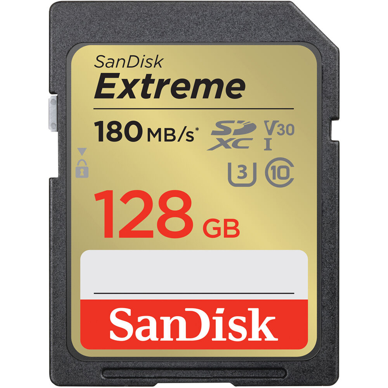 SanDisk Extreme 128GB 180MB/s UHS-I SDXC Memory Card