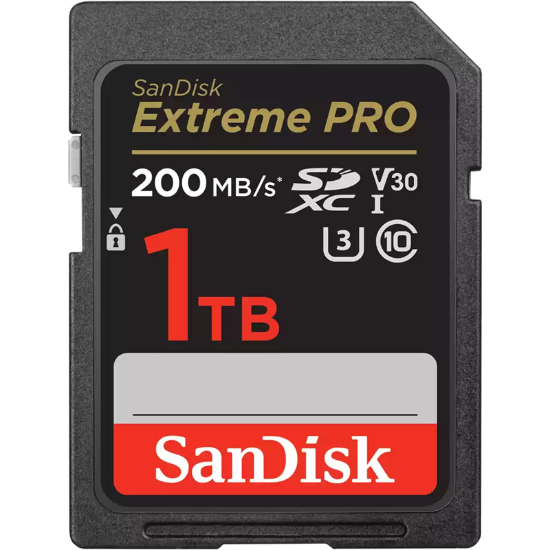 SanDisk Extreme PRO 1TB Class 10/UHS-I (U3) V30 SDXC - 200 MB/s Read - SDXC Memory Card