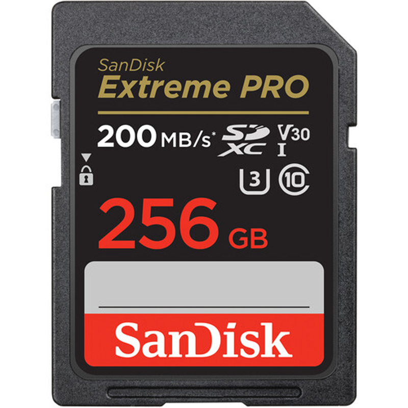 SanDisk Extreme PRO 256GB UHS-I (U3) V30 SDXC - 200 MB/s Read - SD Memory Card