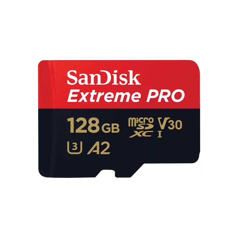 SanDisk Extreme PRO MicroSDXC 128GB 200MB/S R 90MB/S W UHS-I U3 C10 V30 A2 Card