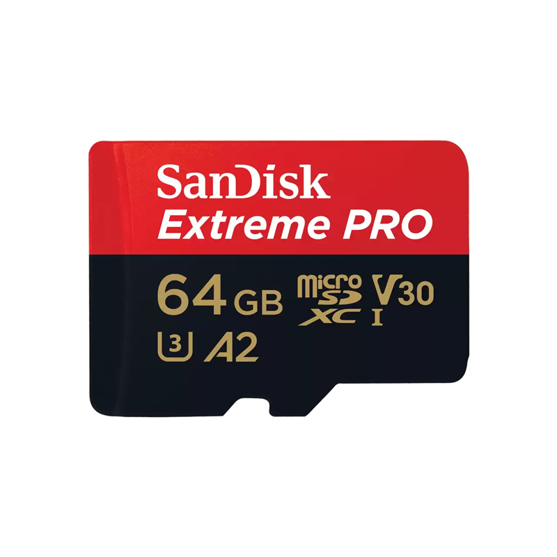 SanDisk Extreme PRO MicroSDXC 64GB 200MB/S R 90MB/S W UHS-I U3 C10 V30 A2 Card