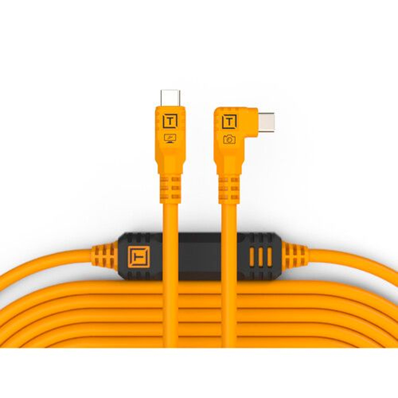 Tether Tools Tether Pro 9.4m USB-C/USB-C Straight To Right Orange