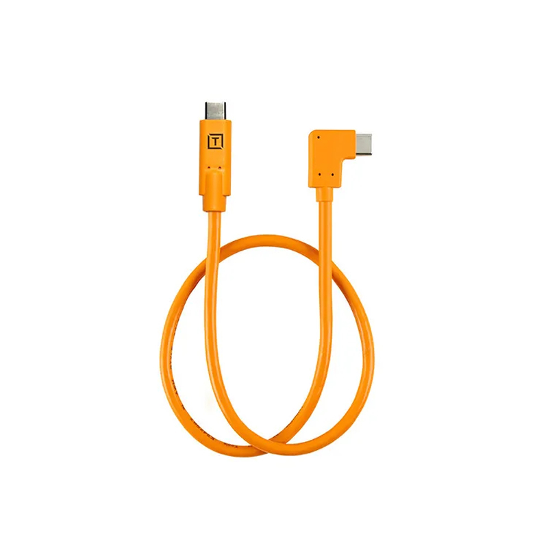 Tether Tools TetherPro Right Angle USB-C To USB-C 50cm Hi-Vis Orange