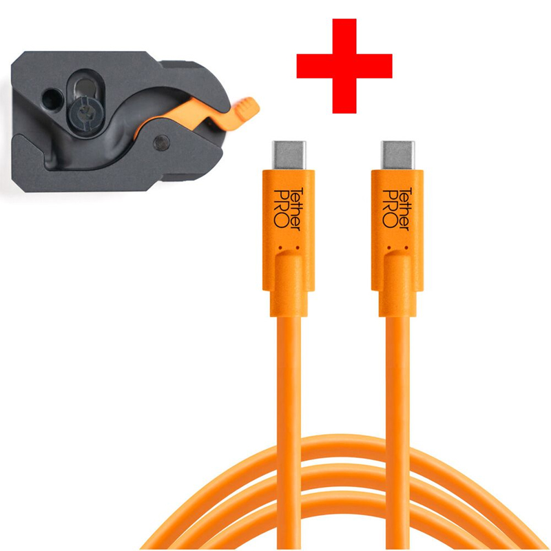 Tether Tools Tetherguard Leverlock Plate + USB-C 4.6m Orange Kit