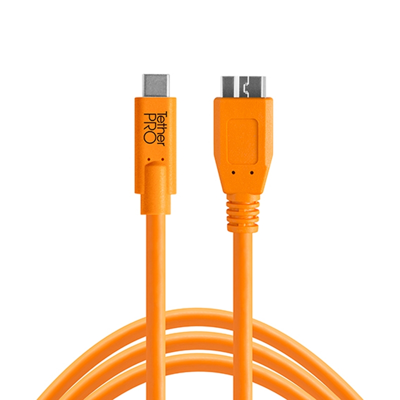 Tether Tools TetherPro USB-C to USB 3.0 Micro-B 4.6m Hi-Vis Orange Cable