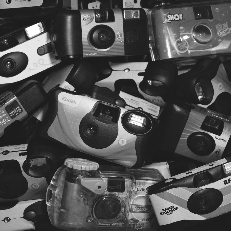 Develop and Scan Disposable 35mm (135) Black & White Film Cameras