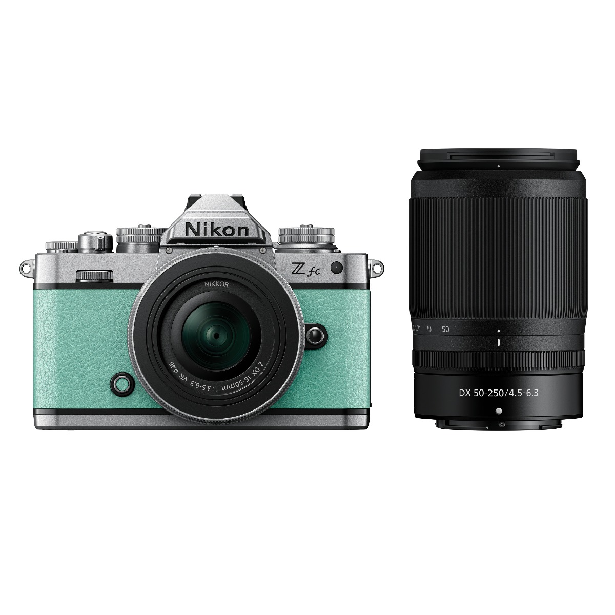 Nikon Z fc Body Mint Green + Nikkor Z 16-50mm VR + Z 50-250mm VR Lens